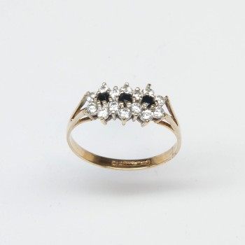 9ct Gold Sapphire/CZ Ring